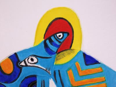 Guillaume CORNEILLE  - Deux oiseaux au soleil - Aquagravure originale signée 2