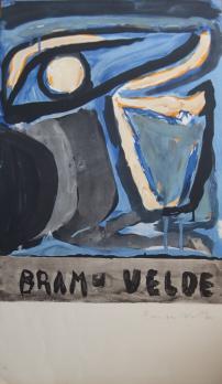Bram VAN VELDE (1895-1981) - Composition bleue et jaune, Lithographie originale signée 2