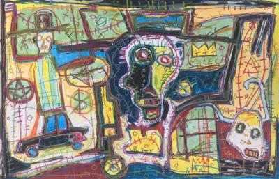Rodrigue « Obodjé » Kouamé - Une subliminale peinture - 2018 - Basquiat extended 2
