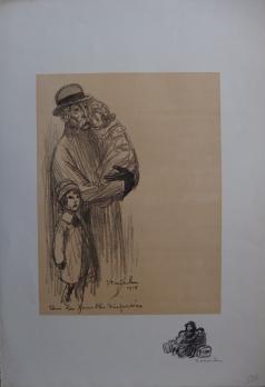 Théophile Alexandre STEINLEN - Pour les familles dispersées, Lithographie originale signée 2