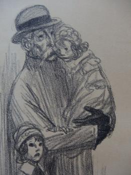 Théophile Alexandre STEINLEN - Pour les familles dispersées, Lithographie originale signée 2
