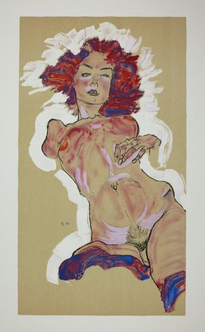 Egon SCHIELE - Cheveux rouges, 1910, Lithographie , Epreuve Collaborateur 2