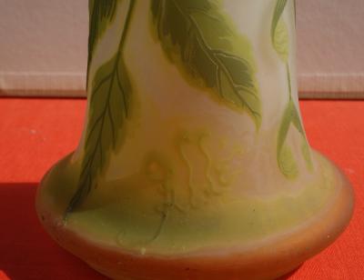 Émile GALLE - Vase à décor d’Erable, signé, 24cm - Nancy 2