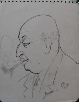 Georges MANZANA-PISSARRO - Deux portraits des hommes, Lot de 2 dessins originaux 2
