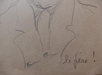 Georges MANZANA-PISSARRO - Portrait de Camille Pissarro, Dessin original 2