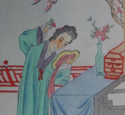 Yu T’ING SHIH - Yang Yu-Huan, Dessin original à l’aquarelle sur soie 2