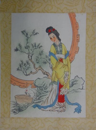 Yu T’ING SHIH - Chang Li Hua, Dessin original à l’aquarelle sur soie 2