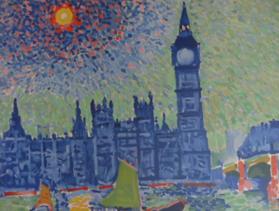 André DERAIN (d’après) - Londres, Big Ben, 1906, Lithographie signée 2