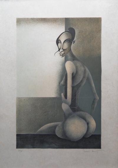Frédéric BOUCHE (1948-2000) - Femme nue de profil, Lithographie signée 75 ex 2