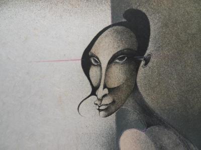 Frédéric BOUCHE (1948-2000) - Femme nue de profil, Lithographie signée 75 ex 2