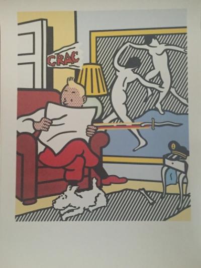 Roy LICHTENSTEIN (d’après) - Tintin Reading, 1993, Tirage édition limitée 2