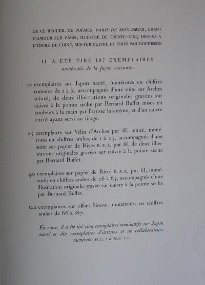 Bernard BUFFET (d’après) - Un iris, Gravure signée 2