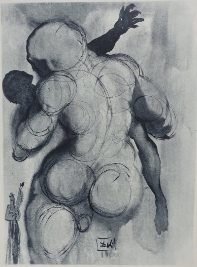 Salvador DALI : Etreinte - Gravure originale signée, 1963