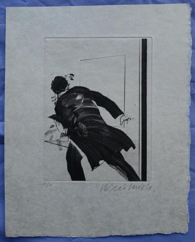 Claude WEISBUCH : Le HORLA (la fuite) - Pointe sèche originale signée  et numérotée #1979 2