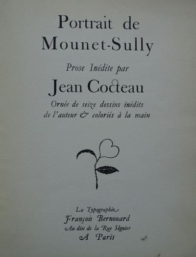 Jean COCTEAU : Portrait de Mounet Sully + 16 dessins originaux gouachés #1945 2