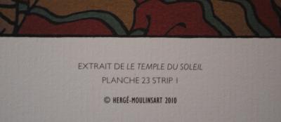 HERGE (d’après) -  TINTIN le temple du soleil  - 3 lithographies Ex Libris en couleur  #2010 2