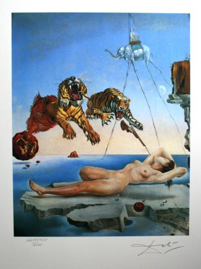 Salvador DALI (1904-1989) (d’après) - Dream Caused by the Flight of a Bee around a Pomegranate a Second before Awakening, 1988, Lithographie 2