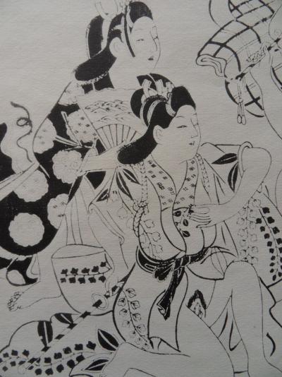 SUGIMURA JIHEÏ (d’après) - Geisha et seigneurs - Lithographie 2