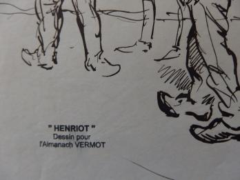Henri MAIGROT, dit HENRIOT - Soldats en marche, Dessin à l’encre signé 2