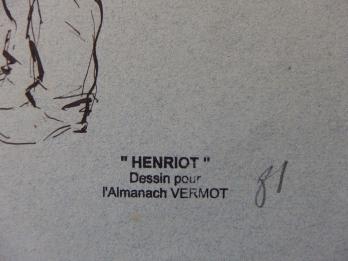 Henri MAIGROT, dit HENRIOT - Soldat observant l’avenir, Dessin à l’encre signé 2