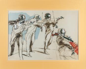 Claude WEISBUCH - Quatuor à cordes, 1998 - Lithographie signée au crayon 2