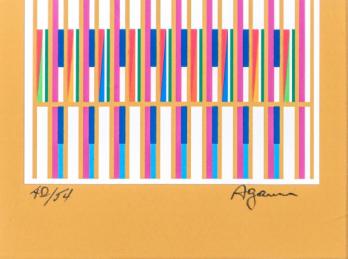 Yaacov AGAM (1928-) - Vertical orchestration, Gold series, 1979, Lithographie signée 2