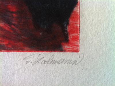 Tereza LOCHMANN - Pigs drinking (red version), Gravure originale signée 2