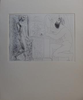 Pablo PICASSO (d’après) - Sculpteur assis près de la fenêtre, travaillant avec un modèle, Lithographie 2