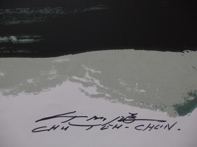 CHU TEH CHUN : Paysage abstrait, Lithographie originale Signée 2