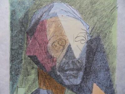 Jacques Villon : Portrait de Paul Valéry et Virgilius Maro, lithographie originale, signée 2