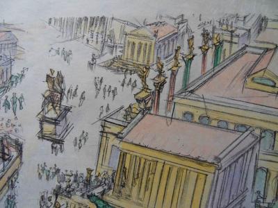 Jacques Villon : La Rome impériale, lithographie originale, signé 2