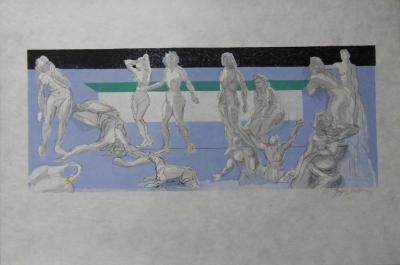 Jacques Villon : La mort de Daphnis, lithographie originale, signée 2