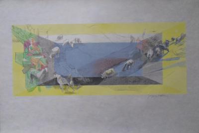 Jacques Villon : Pastorale dans les rayons du soleil, lithographie originale, signée 2