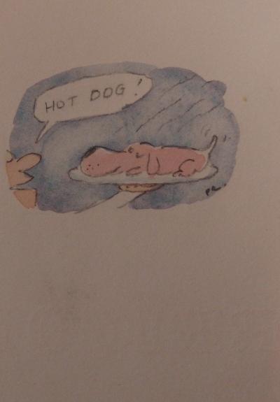 Fernando PUIG ROSADO  : Hot Dog, Aquarelle originale signée - Dessin de presse 2