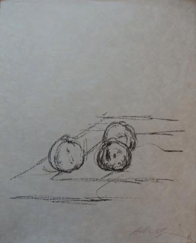 Alberto GIACOMETTI : Trois pommes, Lithographie originale signée au crayon 2