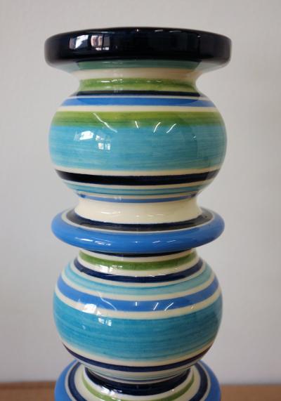 YOUEN : Vase bobine multicolore - Céramique originale signée (Quimper) 2