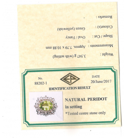 Paire de boucles d’oreilles en or péridot 6 cts et diamants - certificat 2