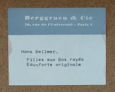 Hans BELLMER : Jeune-fille aux jaretelle rayées - Gravure originale, Signée 2