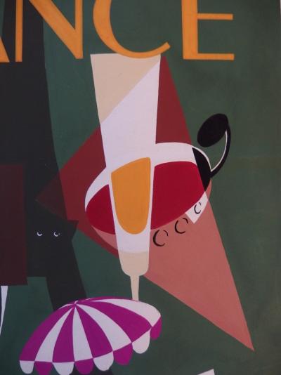 Jean-Luc GAILLET : Tourisme : La France - Gouache originale signée pour le projet de l’affiche - 1964 2