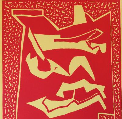 Alberto MAGNELLI : Trois nus couchés, gravure originale - 1959 2