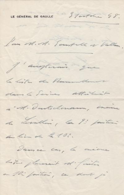 Charles DE GAULLE - Lettre autographe signée sur le RPF 2