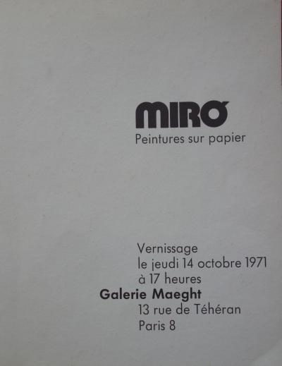 Joan Miro - Peintures sur papier 1971, lithographie originale 2