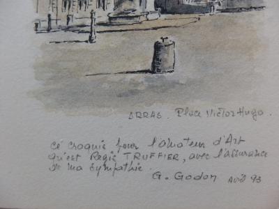 G.GODON - Arras, Place Victor Hugo - Aquarelle originale Signée 2
