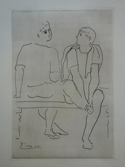 Pablo PICASSO (d’après) : Dialogue sur la danse II - Gravure signée dans la planche, 1940 2