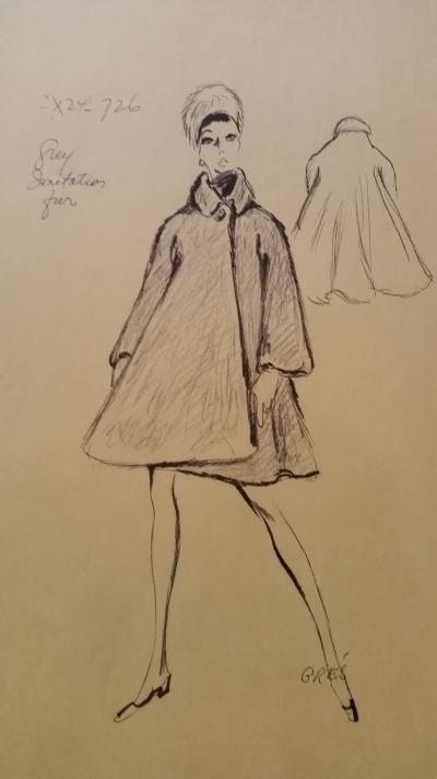 Madame Grès - Croquis manteau - Grey 2