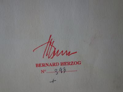Bernard HERZOG : Horizon fin de journée d’été, Gouache originale signée (c. 1959) 2