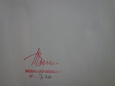 Bernard HERZOG : Vallonement, vers, 1970 - Gouache originale signée 2