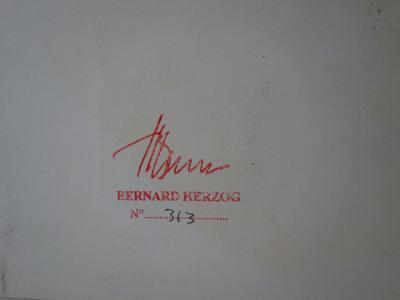 Bernard HERZOG : Reflet d’aurore, Gouache originale signée (c. 1970) 2