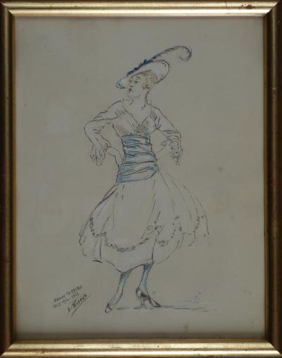 Léon BITEAU : Niçoise - Année terrible, Dessin original signé - 1915 2
