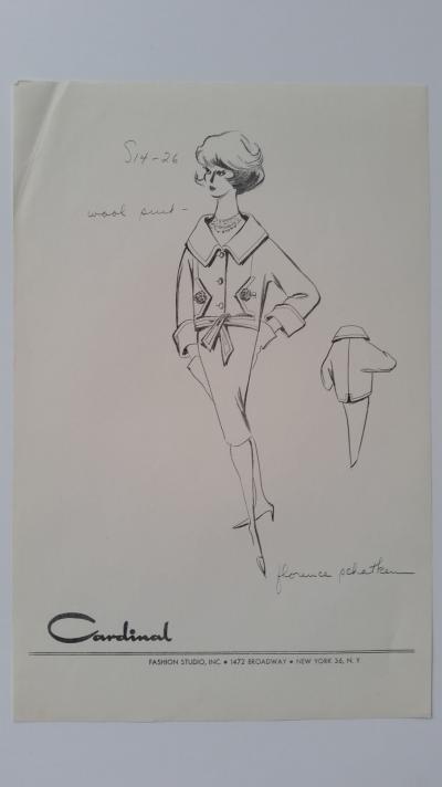 Florence Schatken - Croquis tailleur jupe - wool suit 2